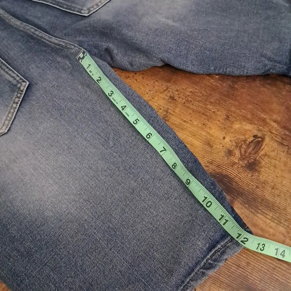 Trilination Shorts Men's 30 Moto Biker Denim Blue Distressed Zipper Pockets Jean
